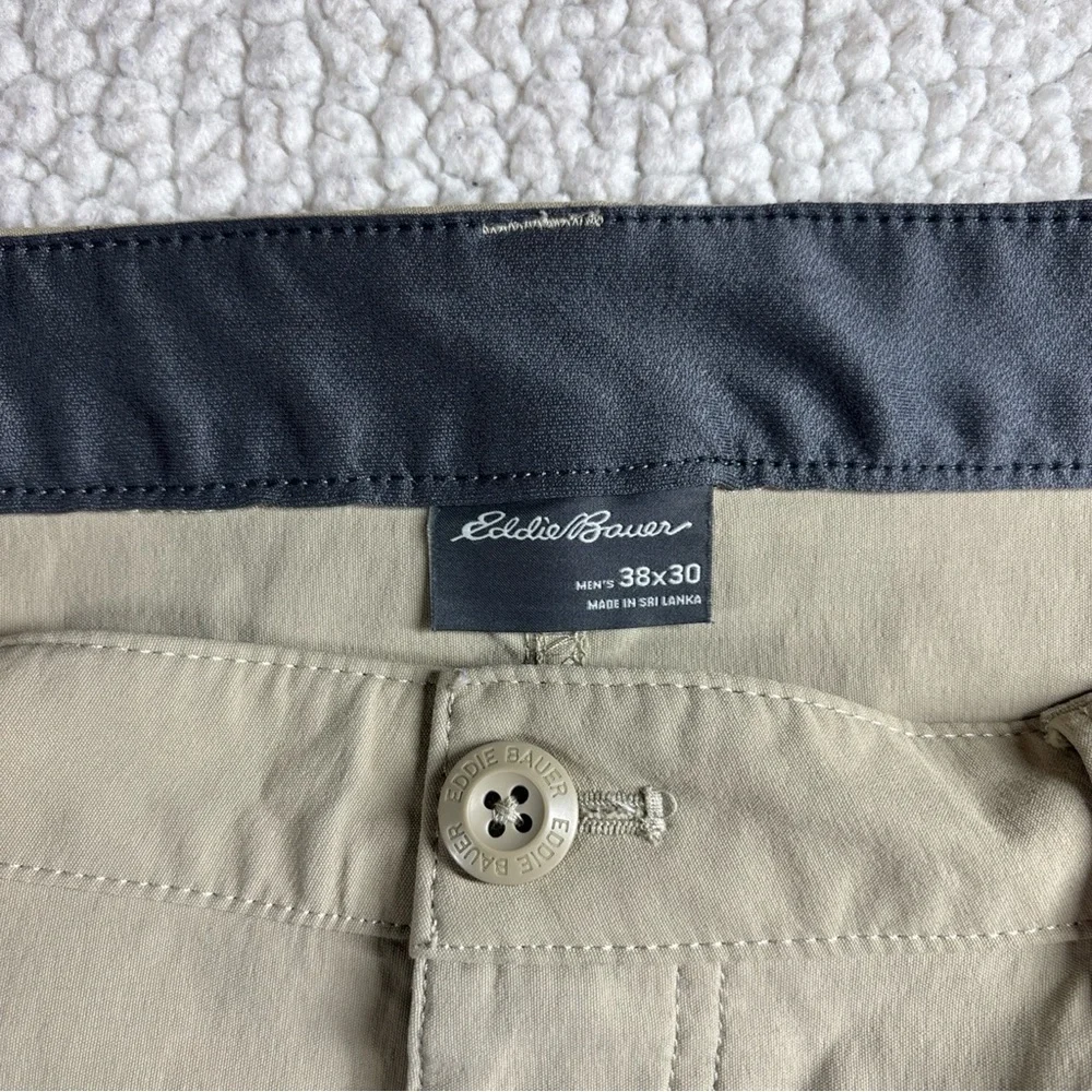 Eddie Bauer Tech Pants Men Tan Size 38 x 30 Lightweight Stretch Fabric Outdoor - Picture 8 of 16